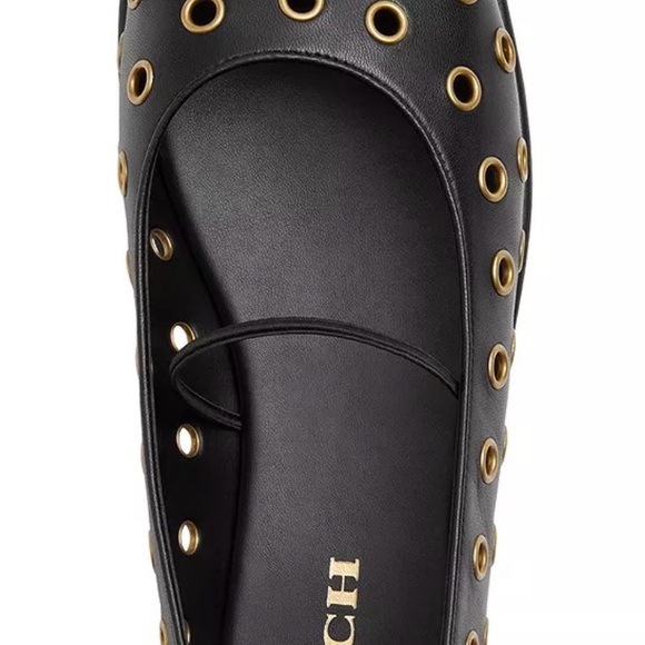 Coach Black Flats with Gold Accents - Picture 9 of 9